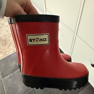 4 for $40 Stonz Kids Red and Black Rain Boots